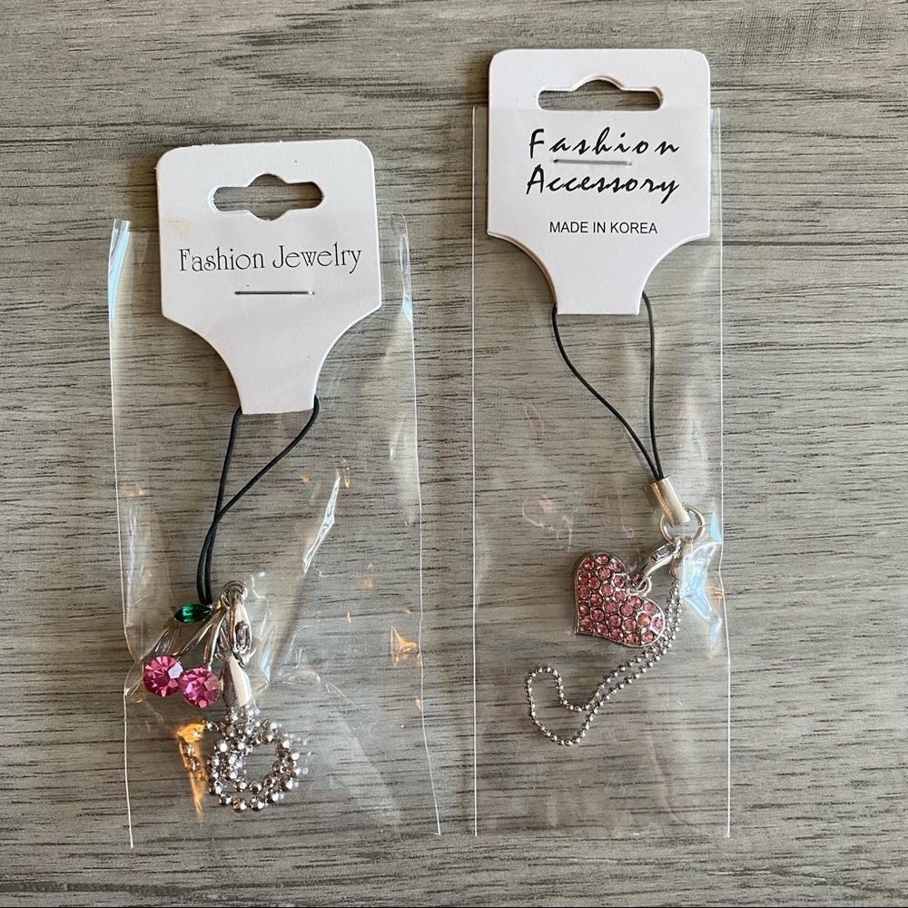 Set of 2 - Rhinestone keychain charms